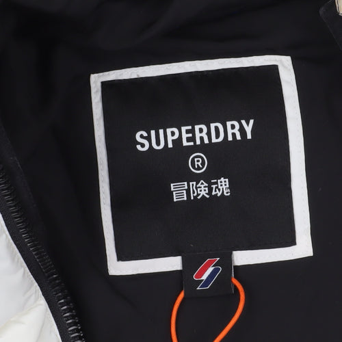 Superdry White M Puffer Jacket with Hood