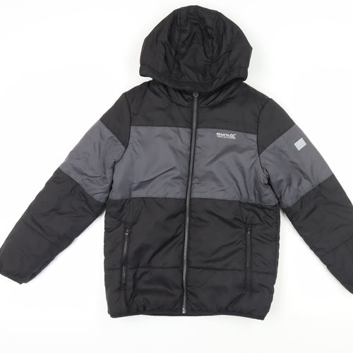 Regatta Boys Black Grey Puffer Jacket 9-10 Years