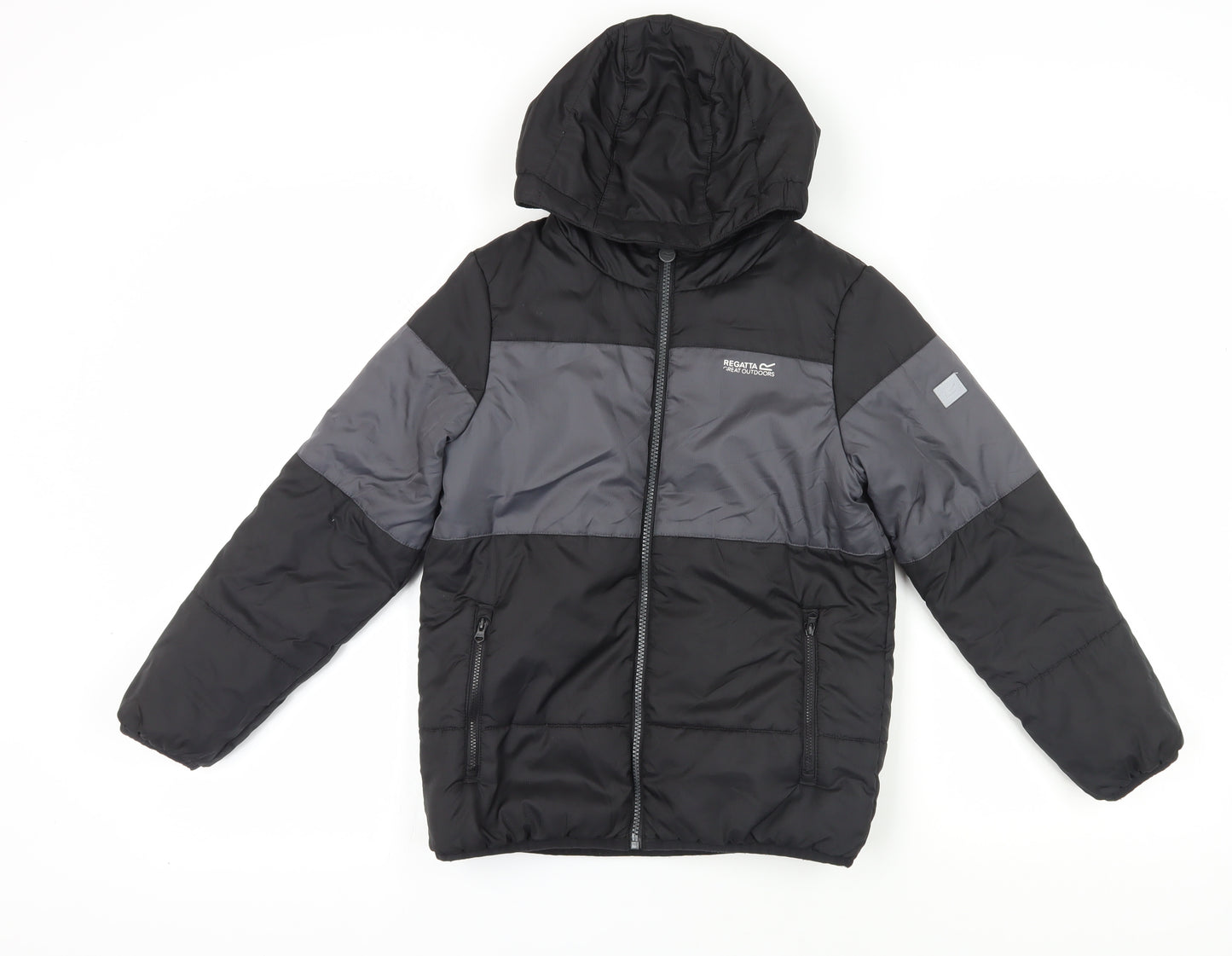 Regatta Boys Black Grey Puffer Jacket 9-10 Years