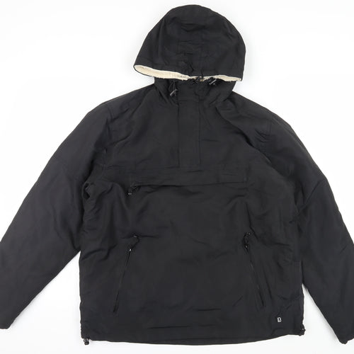 Brandit Black Anorak Jacket S Fleece Lined