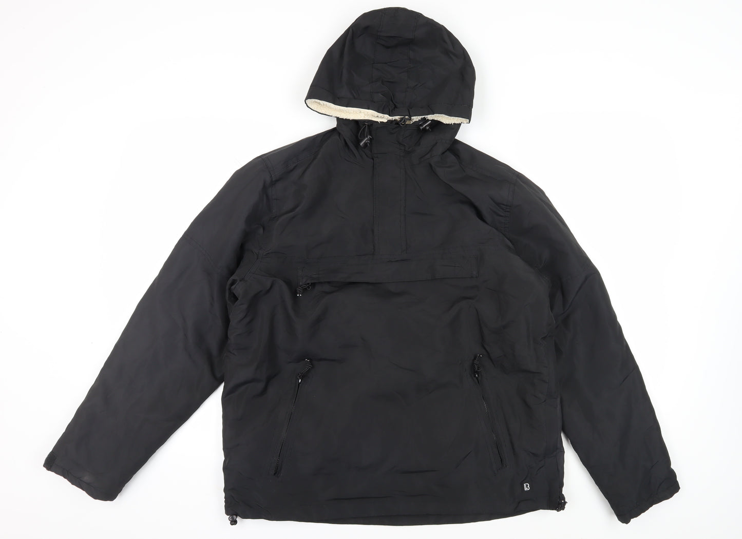 Brandit Black Anorak Jacket S Fleece Lined