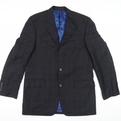 Magee Black Plaid Blazer, Size 39.5