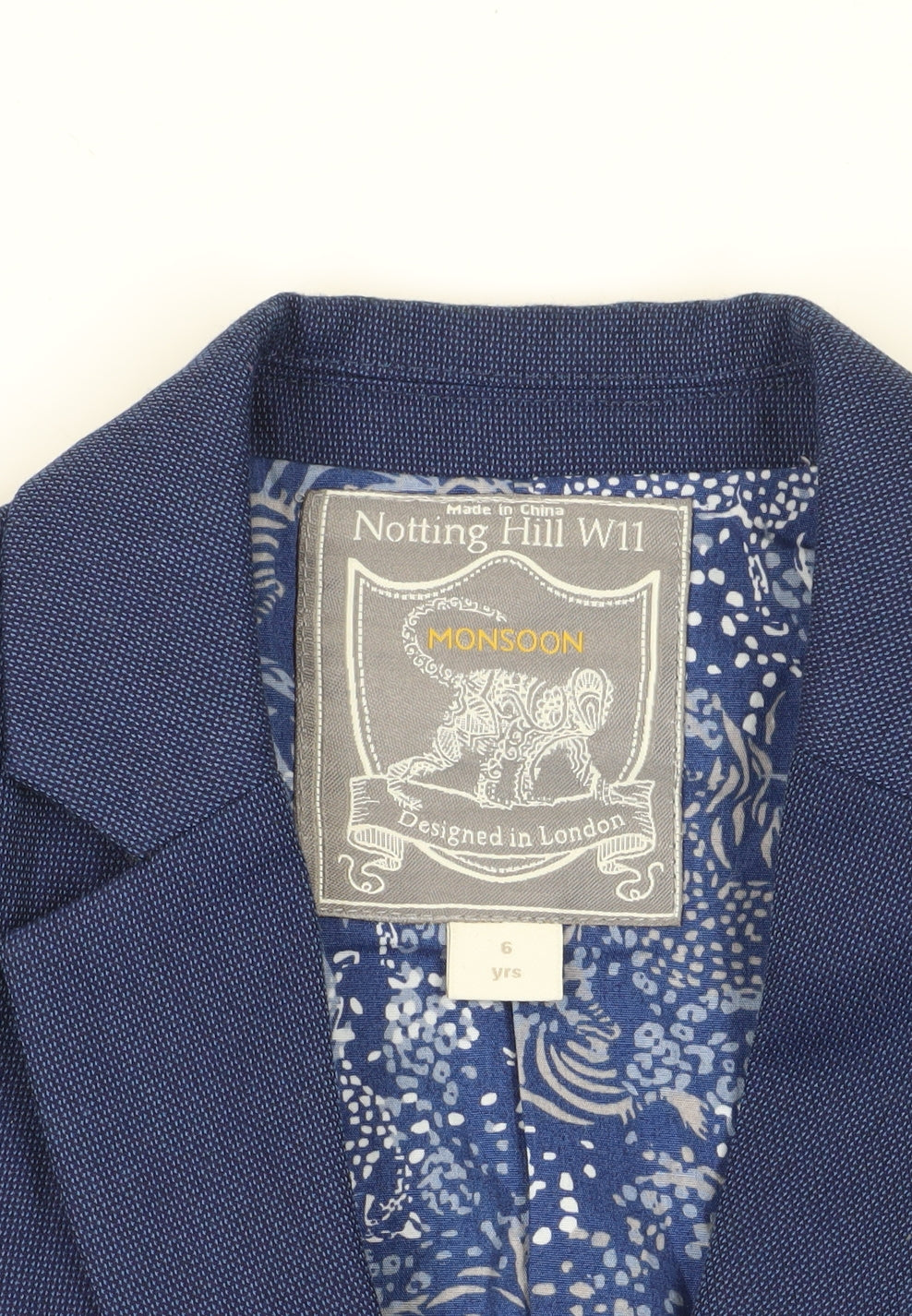 Monsoon Boys Blue Blazer, 6 Years, Classic Formal Style
