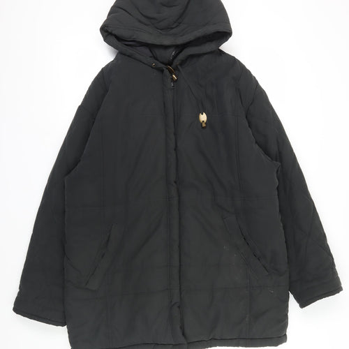Cotton Traders Women's Black Puffer Jacket, Size 14/16
