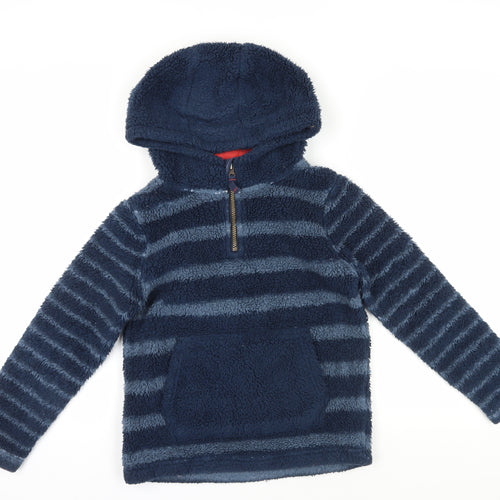 FatFace Girls Blue Striped Fleece Hoodie Size 9-10 Yrs