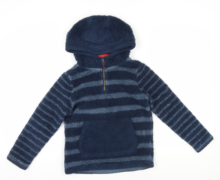 FatFace Girls Blue Striped Fleece Hoodie Size 9-10 Yrs
