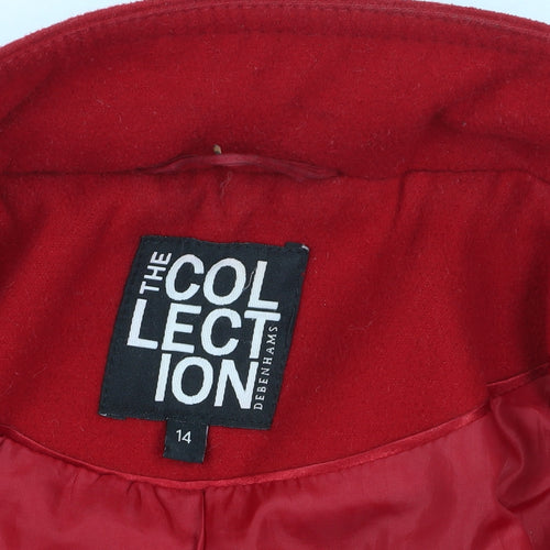 Debenhams Women's Red Long Overcoat, Size 14
