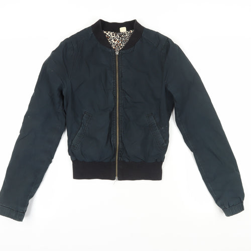 H&M Women's Black Bomber Jacket Size 6