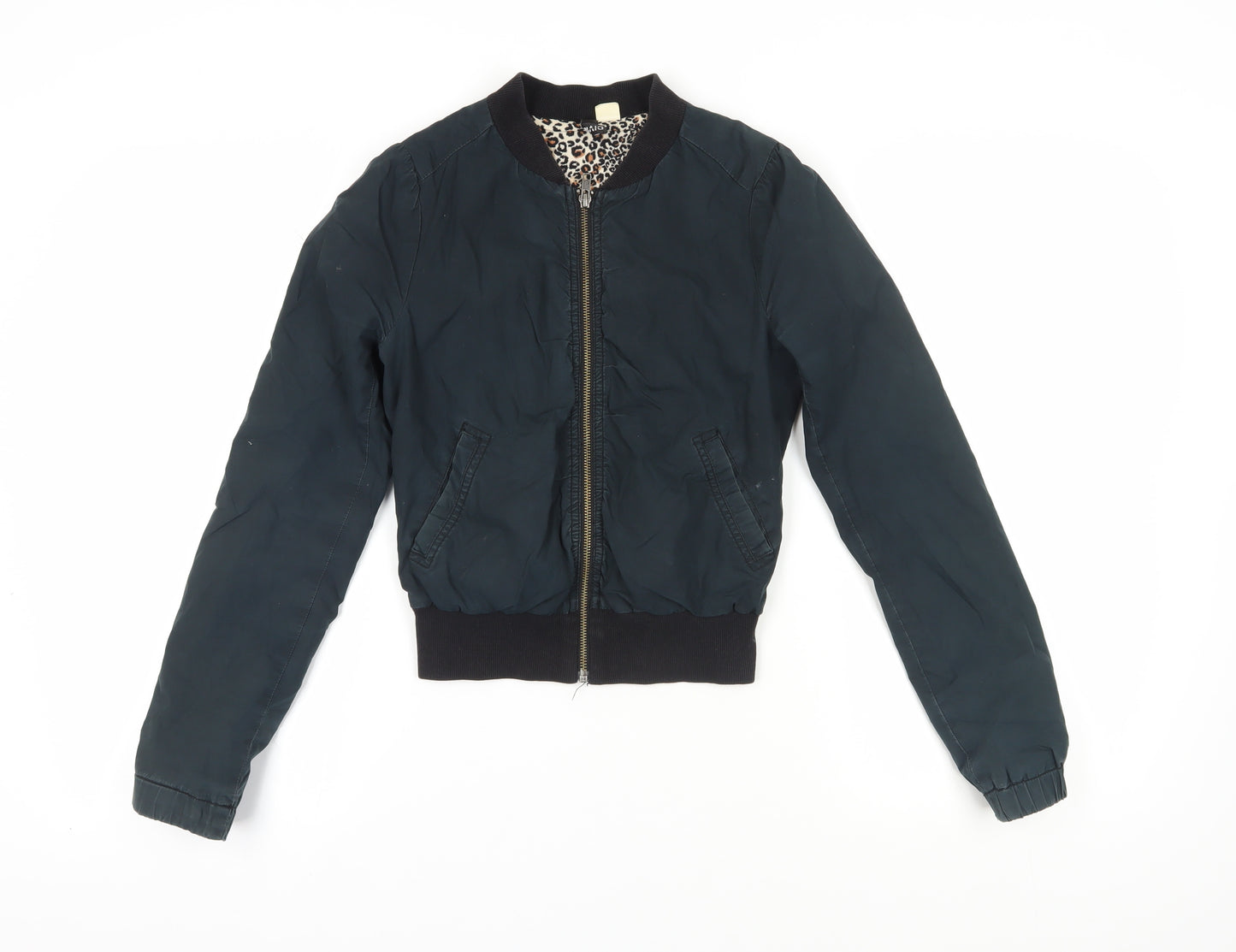 H&M Women's Black Bomber Jacket Size 6