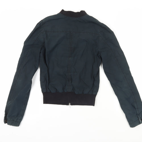 H&M Women's Black Bomber Jacket Size 6