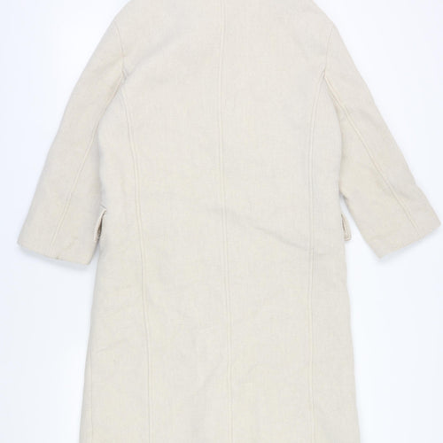 Zara Women's Beige Peacoat S - Classic Wool