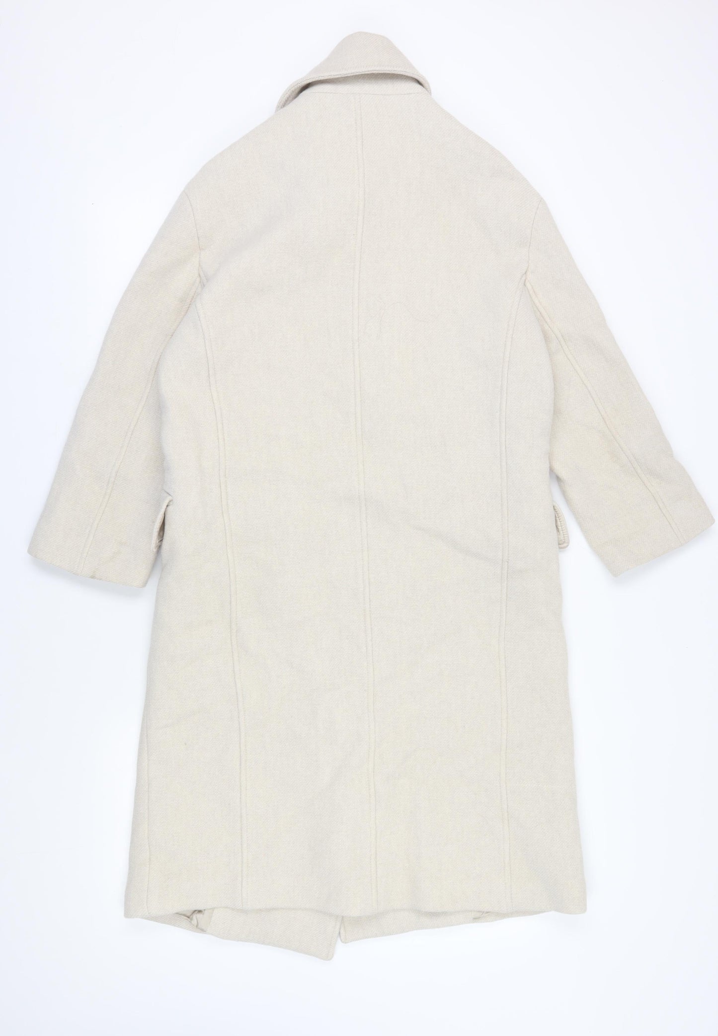 Zara Women's Beige Peacoat S - Classic Wool