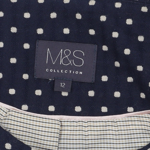 Marks & Spencer Polka Dot Suit Jacket, Size 12, Black