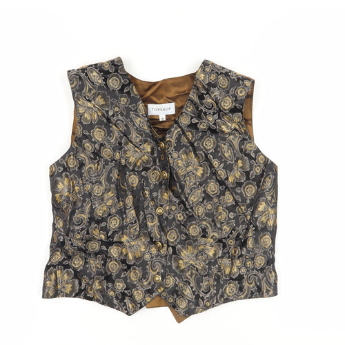 Topshop Women's Multicoloured Floral Waistcoat Size 14