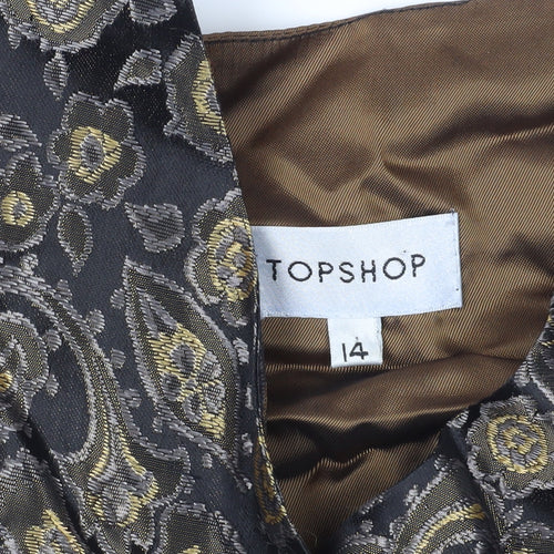 Topshop Women's Multicoloured Floral Waistcoat Size 14