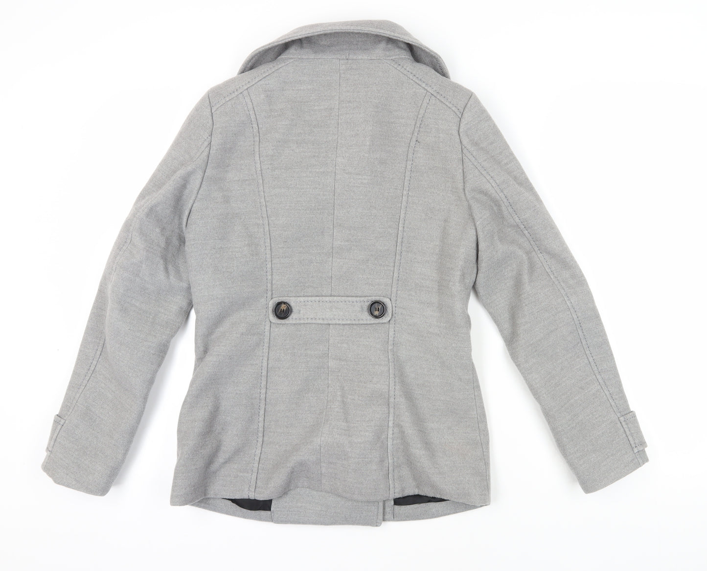 H&M Women's Grey Pea Coat Size 10 - Stylish & Classic