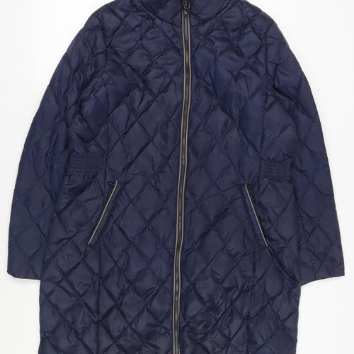 Marks and Spencer Women's Blue Puffer Coat Size 18