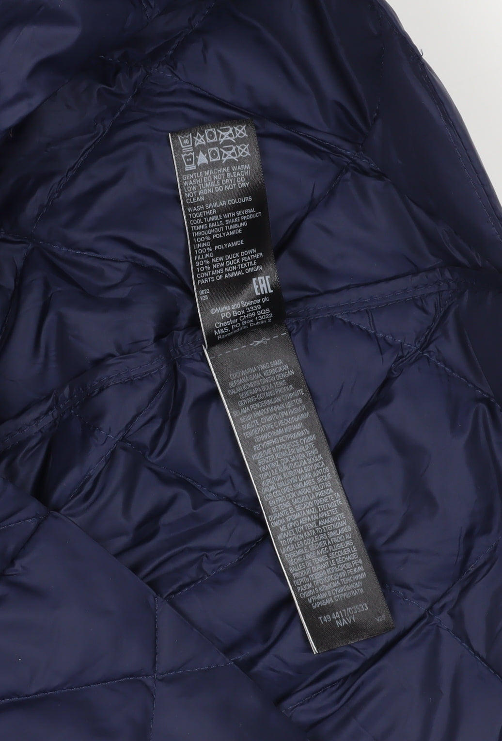 Marks and Spencer Women's Blue Puffer Coat Size 18