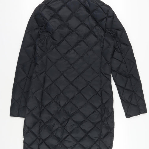 Marks and Spencer Women's Black Quilted Coat, Size 8, Elegant Winter Style