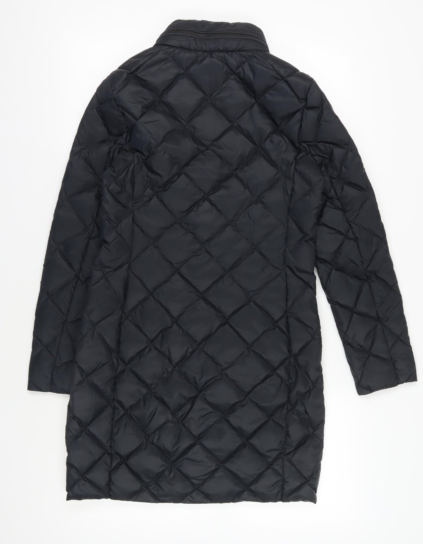Marks and Spencer Women's Black Quilted Coat, Size 8, Elegant Winter Style