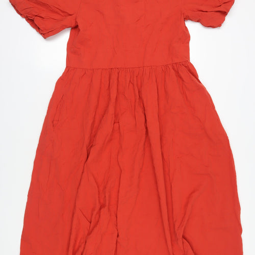 Nobody's Child Red A-Line Midi Dress, Size 14