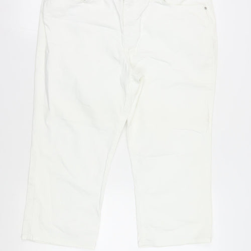 Lee Women's White Capri Jeans Size 16 Stretch Denim