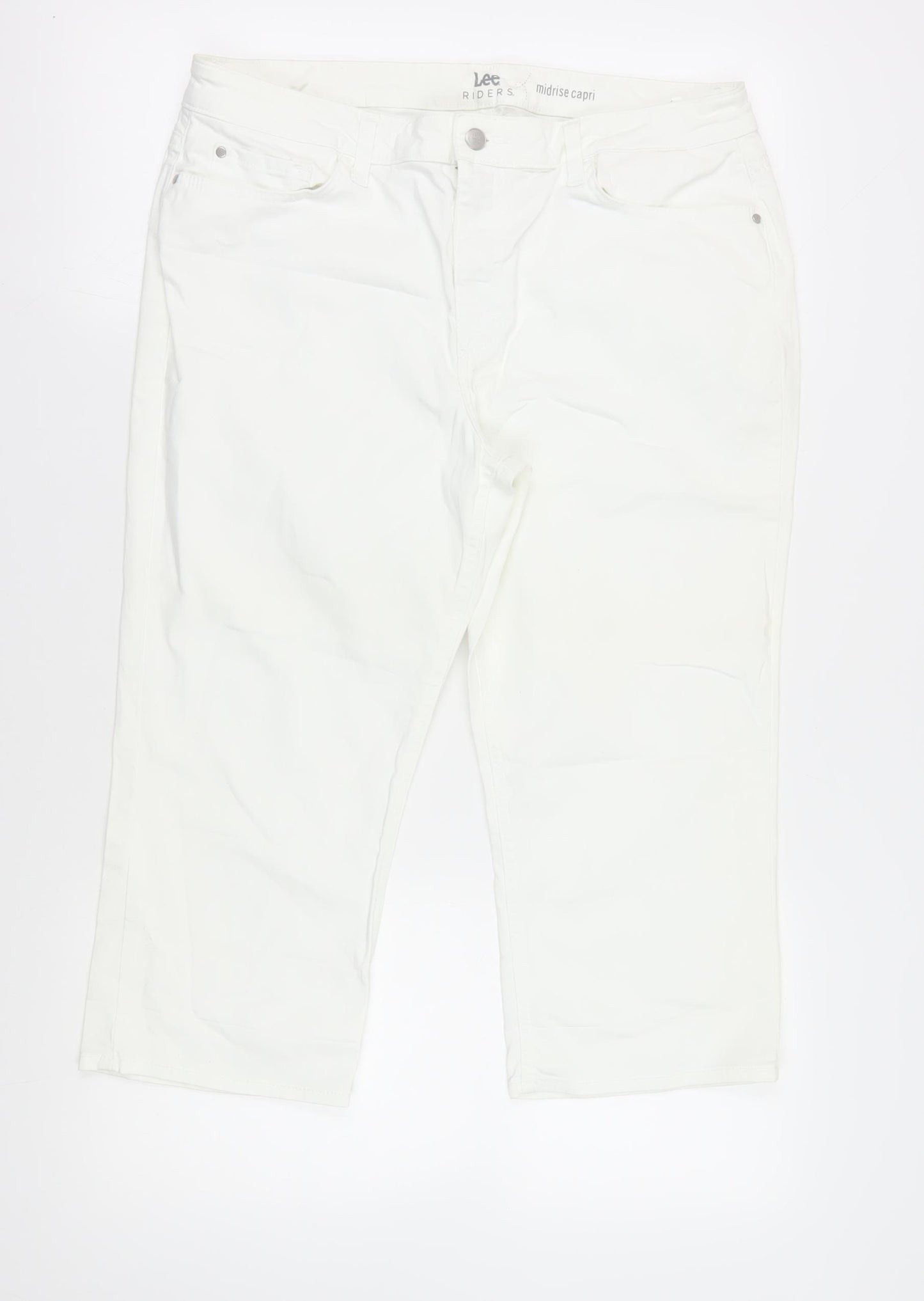Lee Women's White Capri Jeans Size 16 Stretch Denim