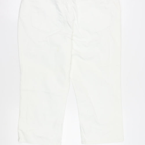 Lee Women's White Capri Jeans Size 16 Stretch Denim
