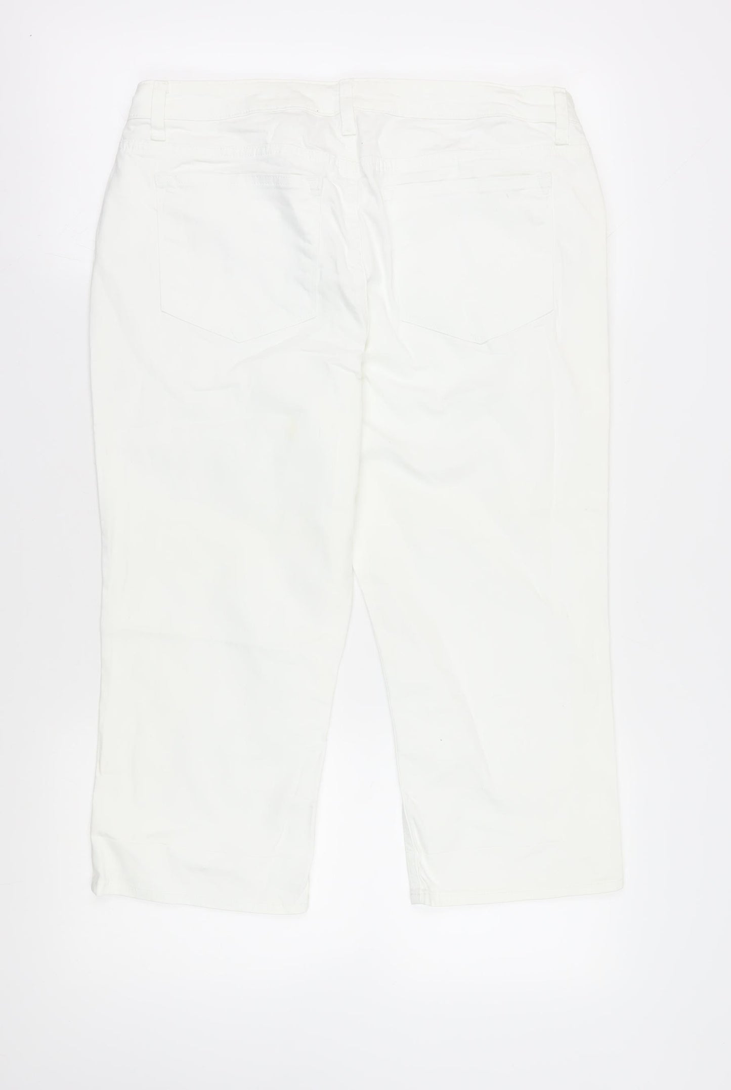 Lee Women's White Capri Jeans Size 16 Stretch Denim