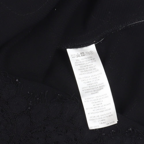 French Connection Women's Black Cropped Blouse, Size 8