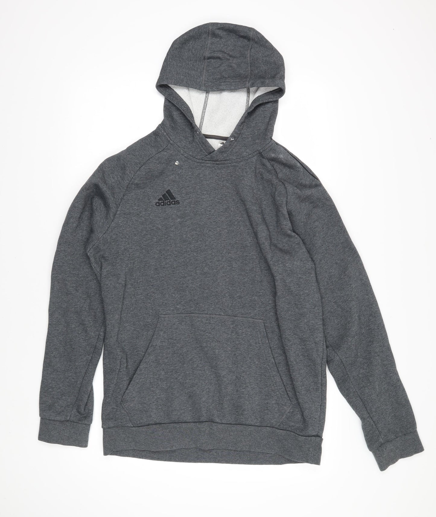 adidas Mens Grey Polyester Pullover Hoodie Size L