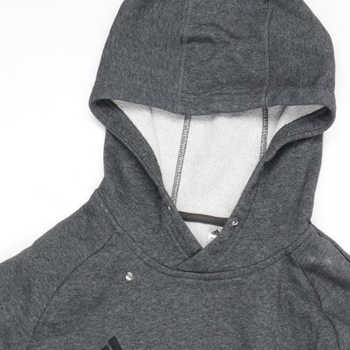 adidas Mens Grey Polyester Pullover Hoodie Size L