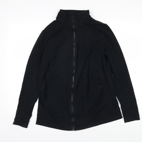 Liz Lange Womens Black Cotton Full Zip Sweatshirt Size L Zip