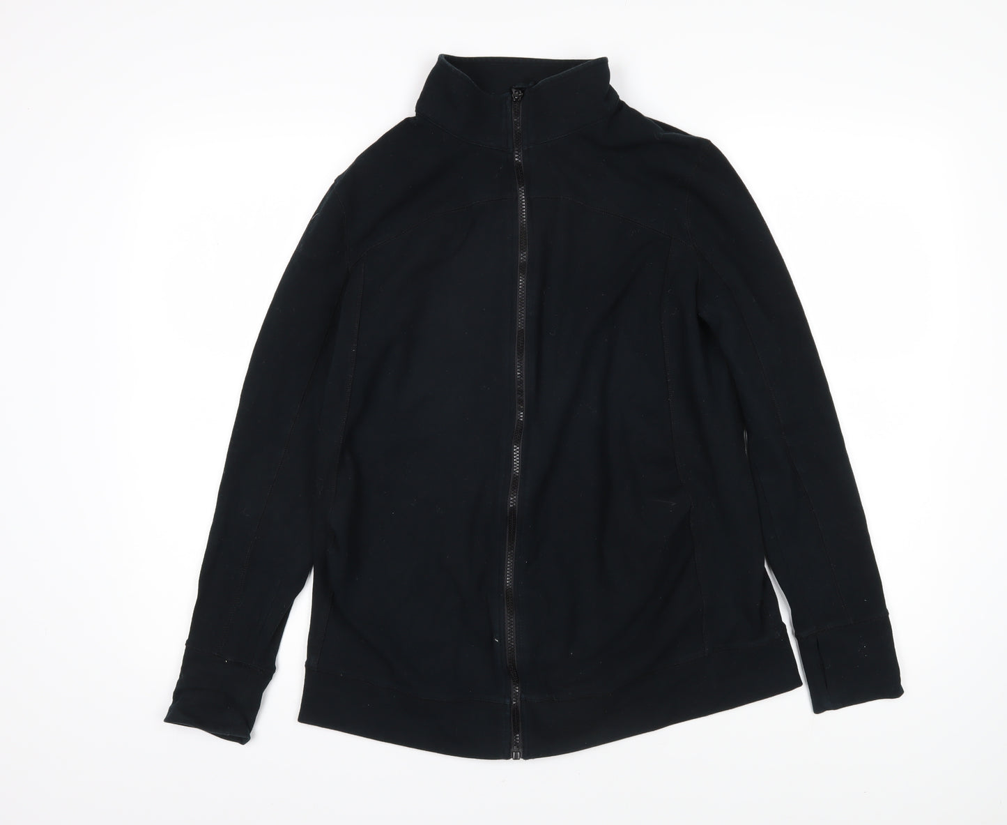 Liz Lange Womens Black Cotton Full Zip Sweatshirt Size L Zip