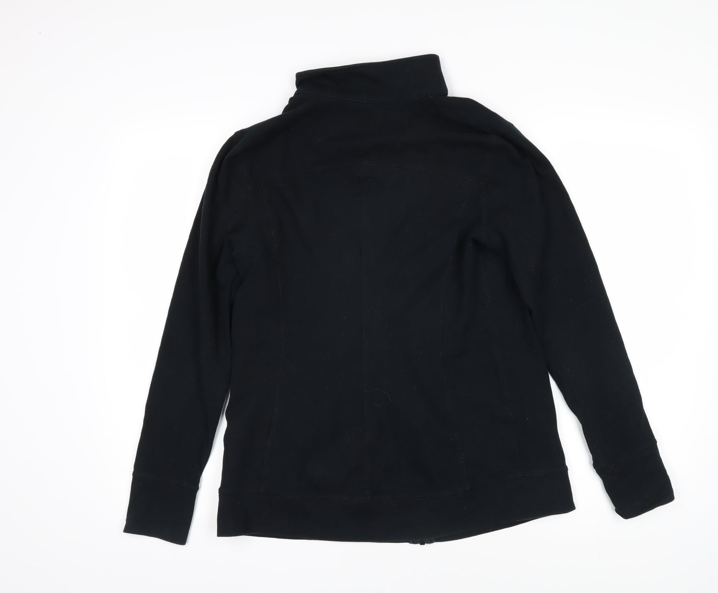 Liz Lange Womens Black Cotton Full Zip Sweatshirt Size L Zip