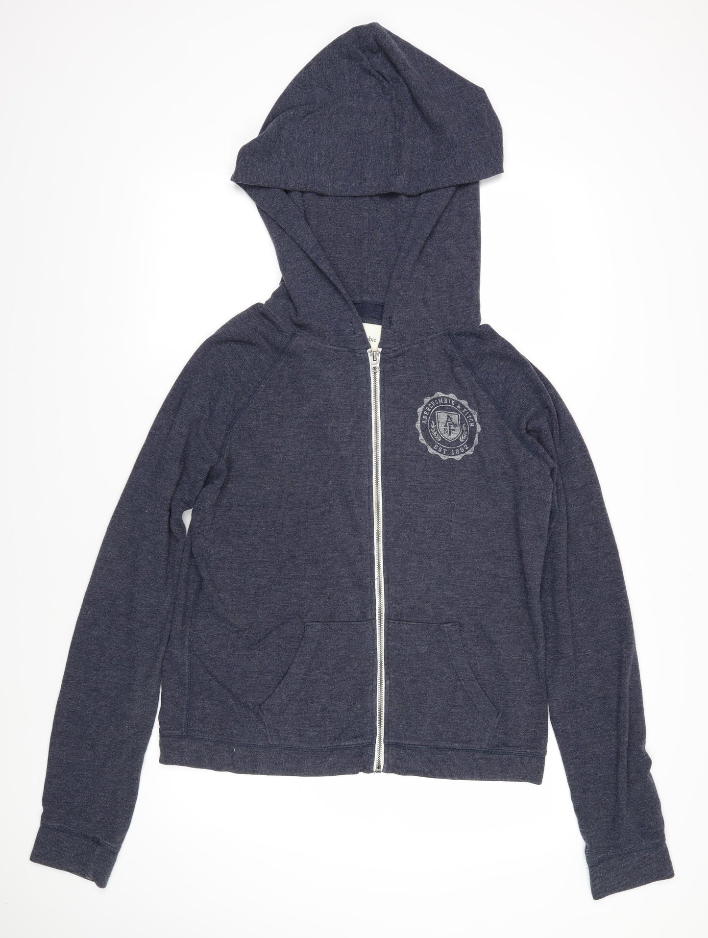 Abercombie&Fitch Womens Blue Polyester Full Zip Hoodie Size L Zip