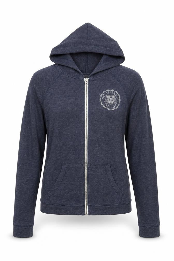 Abercombie&Fitch Womens Blue Polyester Full Zip Hoodie Size L Zip