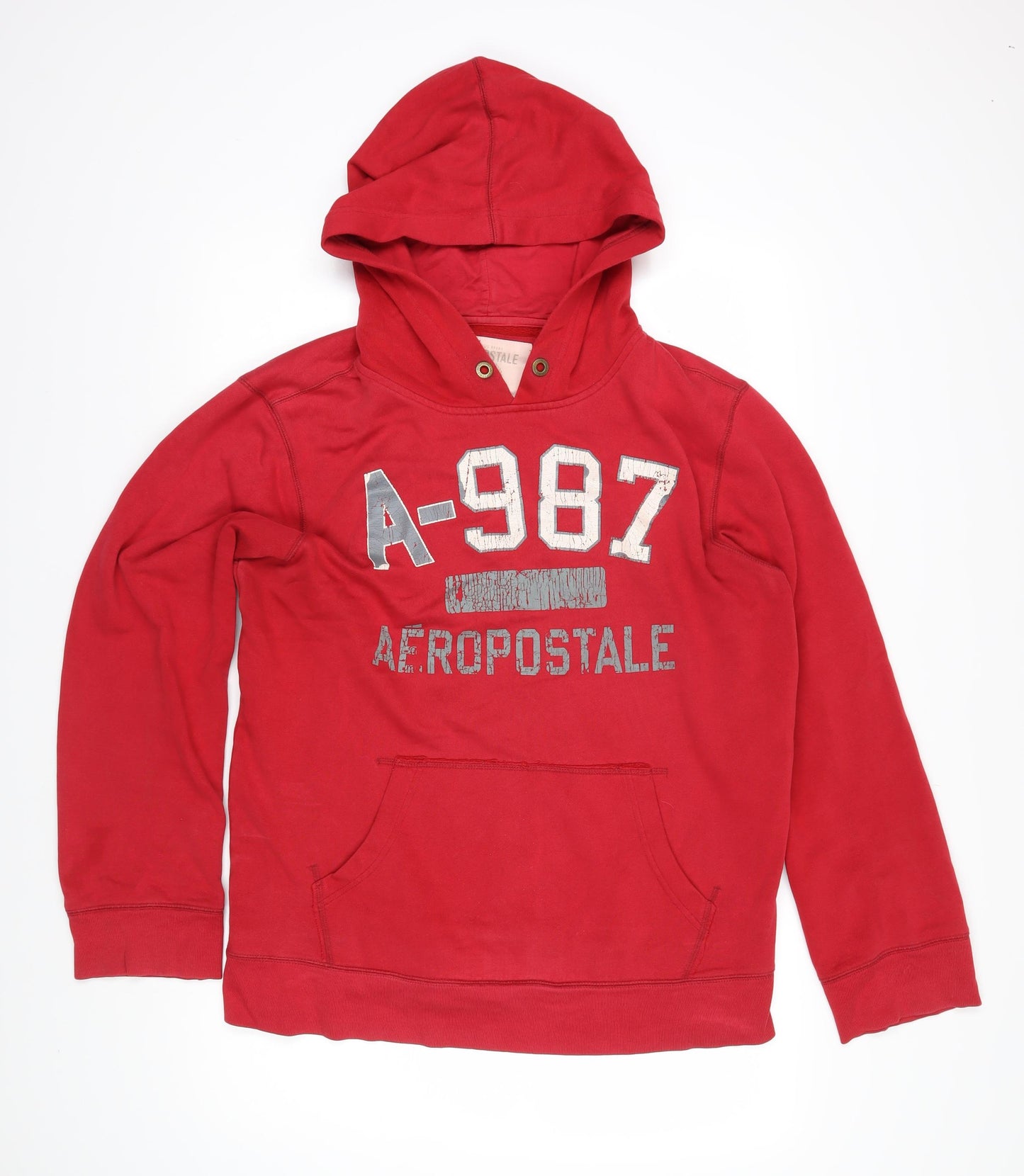 Aeropostale Mens Red Polyamide Pullover Hoodie Size M - Aeropostale logo