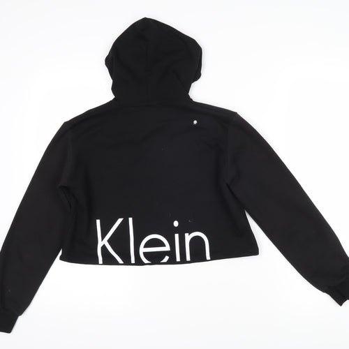 Calvin Klein Womens Black 100% Cotton Pullover Hoodie Size S Pullover - Cropped Calvin Klein