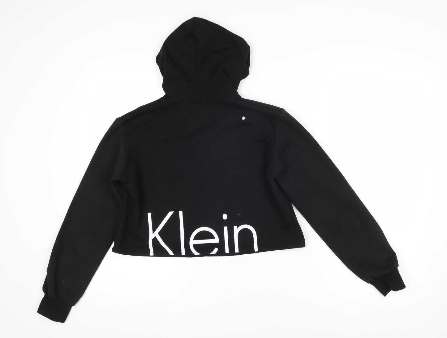 Calvin Klein Womens Black 100% Cotton Pullover Hoodie Size S Pullover - Cropped Calvin Klein