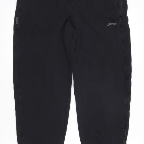 Slazenger Womens Black Polyester Jogger Trousers Size L L23.5 in Regular Drawstring - Cropped