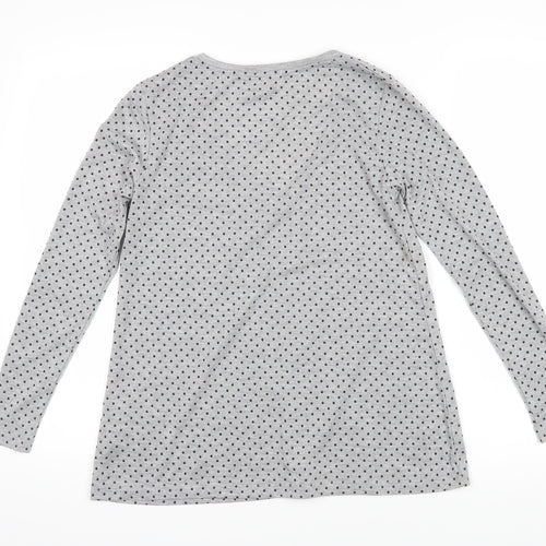 Louche Womens Grey Polka Dot Polyester Basic T-Shirt Size 10 Sweetheart