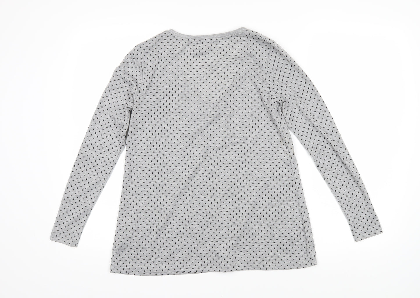Louche Womens Grey Polka Dot Polyester Basic T-Shirt Size 10 Sweetheart