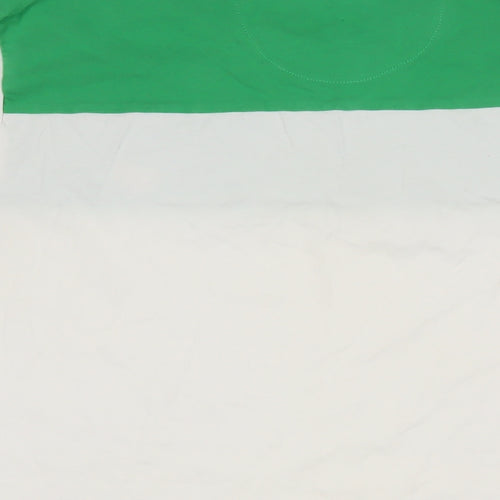 Voi Jeans Mens White Colourblock Cotton T-Shirt Size 2XL Round Neck