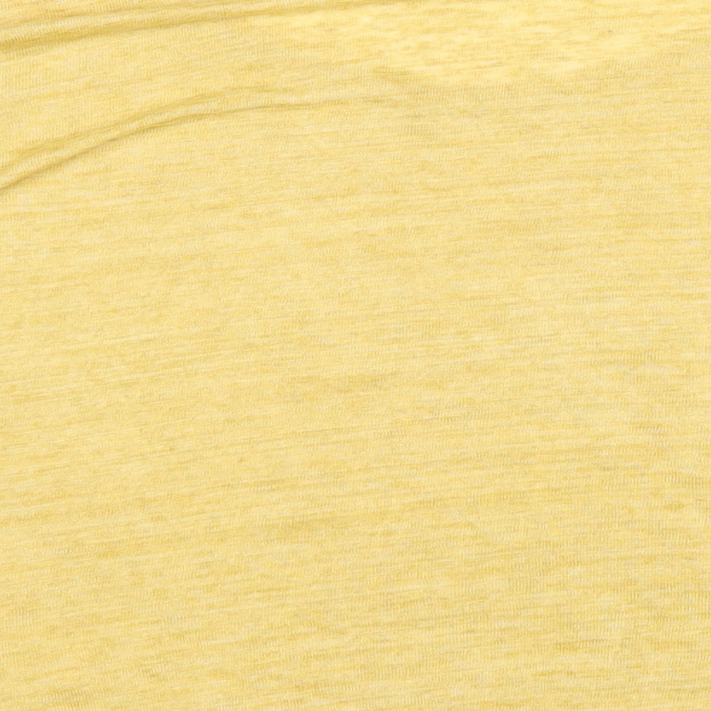Poetry Womens Yellow Linen Basic T-Shirt Size 10 Scoop Neck