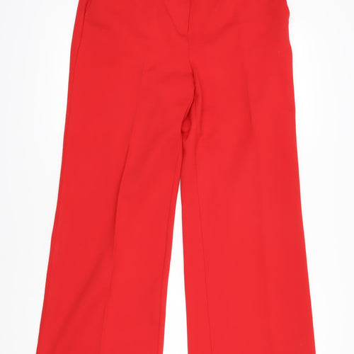 Boden Womens Red Viscose Trousers Size 10 L31 in Regular Zip