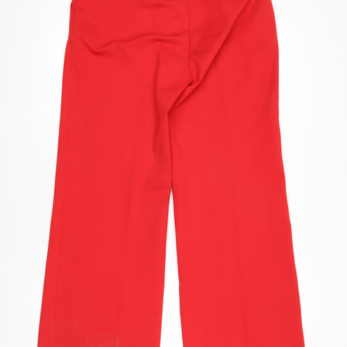 Boden Womens Red Viscose Trousers Size 10 L31 in Regular Zip