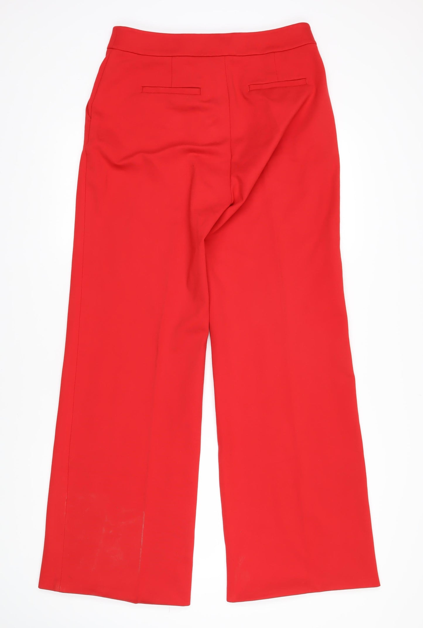 Boden Womens Red Viscose Trousers Size 10 L31 in Regular Zip