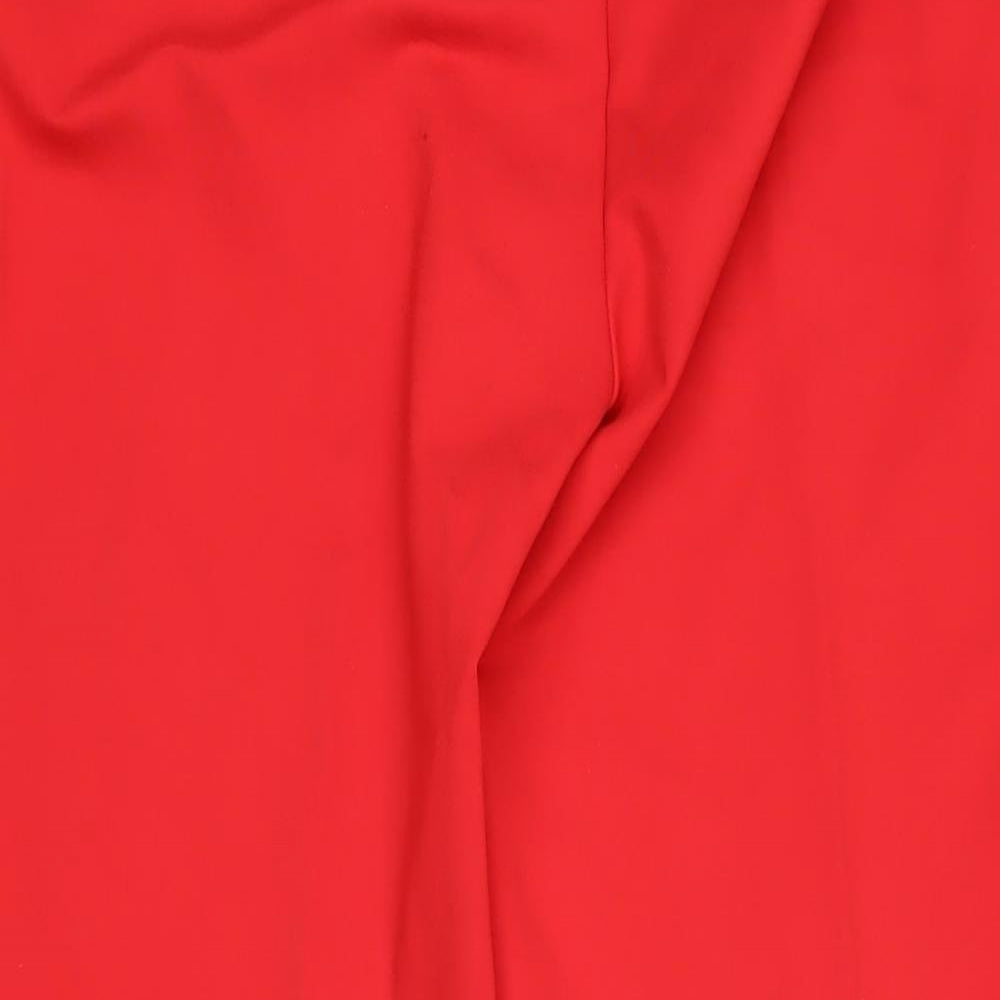 Boden Womens Red Viscose Trousers Size 10 L31 in Regular Zip