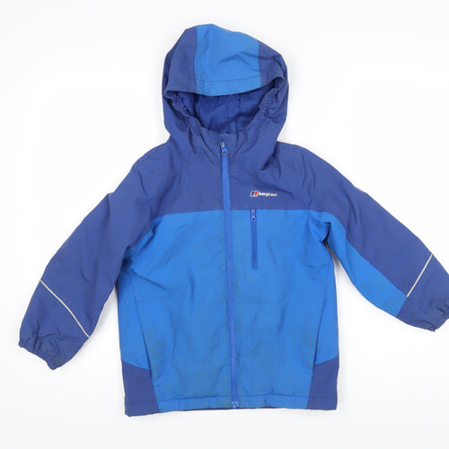 Berghaus Boys Blue Colourblock Jacket Coat Size 5-6 Years Zip